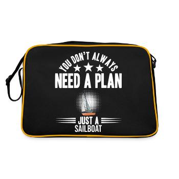 You Don't Need Always A Plan Just A Sailboat - Retro Tasche - Schwarz/Gold - Hinten