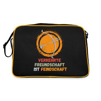 Verkehrte Freundschaft ist Feindschaft - Retro Tasche - Schwarz/Gold - Hinten