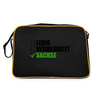 Sachse Ledig Verheiratet - Retro Tasche - Schwarz/Gold - Hinten