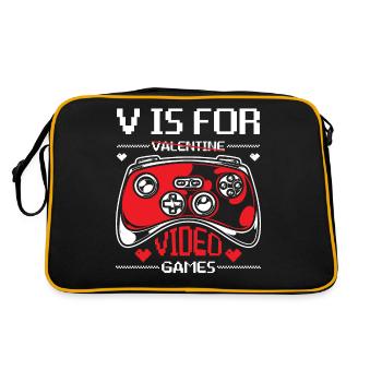 V is for Video Games No Valentines Happy Drive Gam - Retro Bag - black/gold - Back