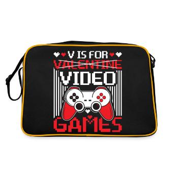 V is for Video Games No Valentines Day Video Conso - Retro Bag - black/gold - Back