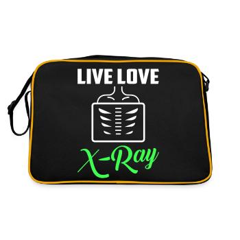 Live Love X-Ray X-Ray Rad Tech Radiology - Retro Tasche - Schwarz/Gold - Hinten