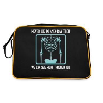 Never Lie To An X-Ray Tech X-Ray Rad Tech Radiolog - Retro Tasche - Schwarz/Gold - Hinten