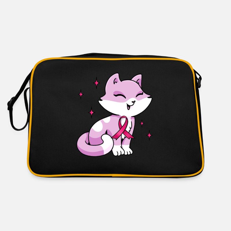 Pink Cute Bow Cat October Retro Bag