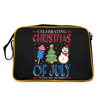 Celebrating Independence Day Christmas in the - Retro Bag - black/gold - Back