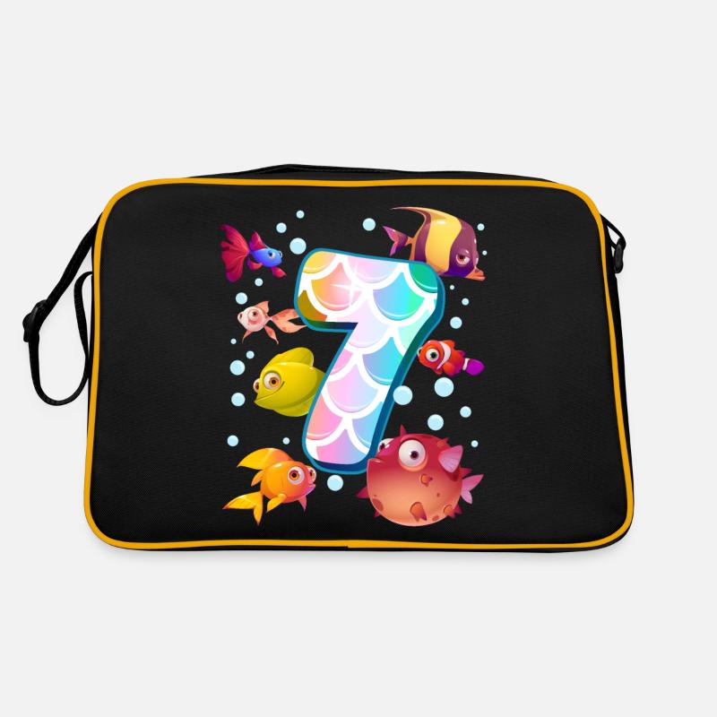 7. Geburtstag | Regenbogenfisch Geburtstag | Retro Tasche