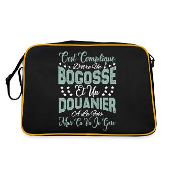 c'est compliqué d'être un Bogosse et un Douanier. - Sac Retro - noir/or - Dos