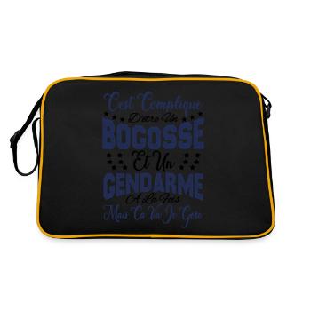 c'est compliqué d'être un Bogosse et un Gendarme. - Sac Retro - noir/or - Dos