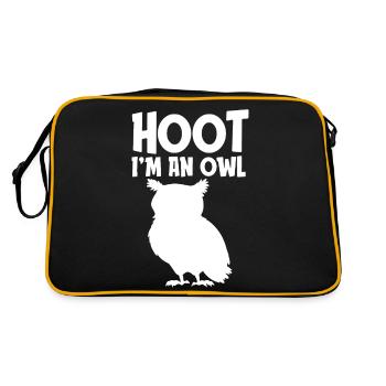 Hoot I'm an Owl Funny Lazy Halloween Costume - Retro Bag - black/gold - Back