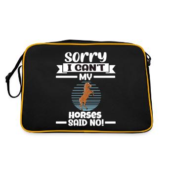 Sorry I Can't My Horses Said No - Retro Tasche - Schwarz/Gold - Hinten
