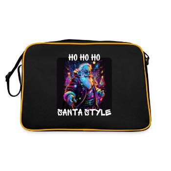 Graffiti Style - Ho Ho Ho Santa Style 2 - Retro Tasche - Schwarz/Gold - Hinten