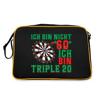 Dart 60. Geburtstag Triple 20 - Retro Tasche - Schwarz/Gold - Hinten