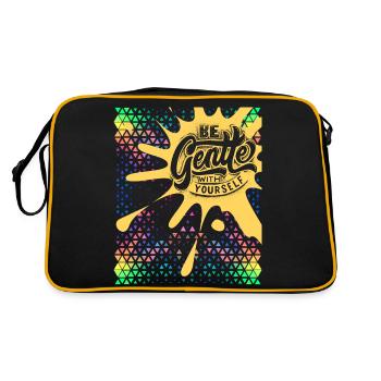 Motivation-Inspiration, Spruch Selbstliebe - Retro Tasche - Schwarz/Gold - Hinten