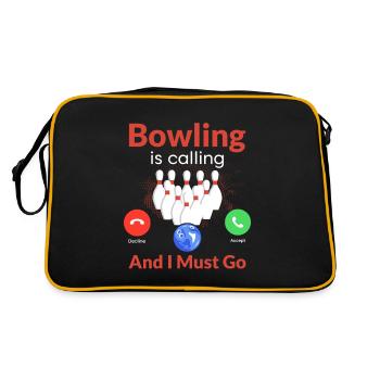 Bowling is Calling And I Must Go Bowler Team Playe - Retro Bag - black/gold - Back