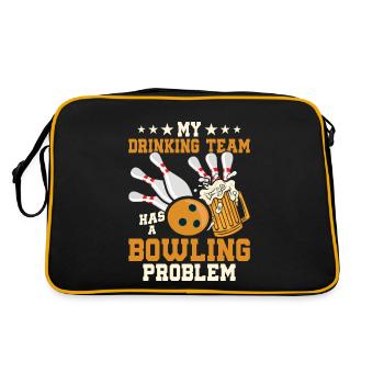 My Drinking Team Has A Bowling Problem Team Player - Retro Bag - black/gold - Back
