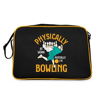 Physically At Work Mentally I'm Bowling Bowler Tea - Retro Bag - black/gold - Back
