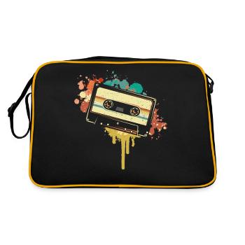 Vintage Cassette Music Handset Cassette-themed - Retro Bag - black/gold - Back