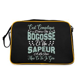 c'est compliqué d'être un Bogosse et un Sapeur. - Sac Retro - noir/or - Dos