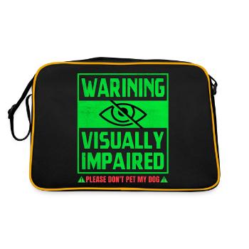 Avertissement malvoyant Ne caressez pas mon chien - Sac Retro - noir/or - Dos