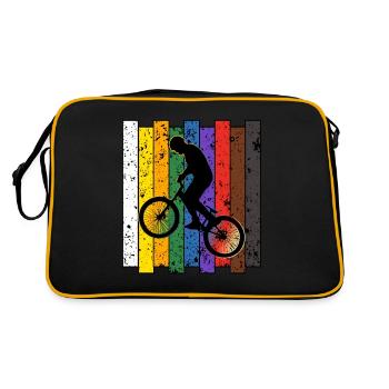BMX / Bmx Bike / Bike / Gift / Cyclist - Retro Bag - black/gold - Back
