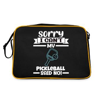 Sorry I Can't My Pickleball Said No - Retro Tasche - Schwarz/Gold - Hinten