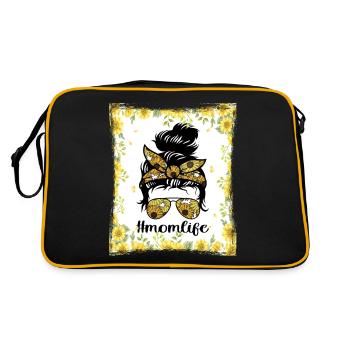 #Momlife | Cadeau de la fête des Mères | Chemise maman | Maman - Sac Retro - noir/or - Dos