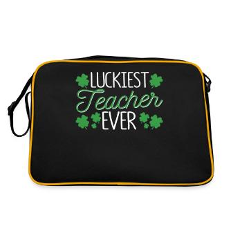 Funny St. Patrick's Day Teach Pattys Day Happiness - Retro Bag - black/gold - Back