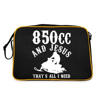 850cc And Jesus That's All Needed - Christian - Retro Bag - black/gold - Back