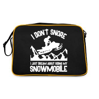 I Don't Snore I Just Dream About Riding Snowmobile - Retro Bag - black/gold - Back