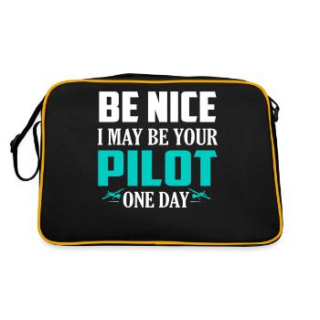 Sois gentil Je pourrais être ton pilote un jour Compagnie aérienne - Sac Retro - noir/or - Dos