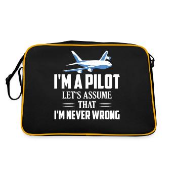 I'm A Pilot Let's Assume That I'm Never Wrong Fly - Retro Bag - black/gold - Back