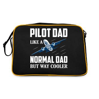 Pilot Dad Like A Normal Dad But Way Cooler Airline - Retro Bag - black/gold - Back