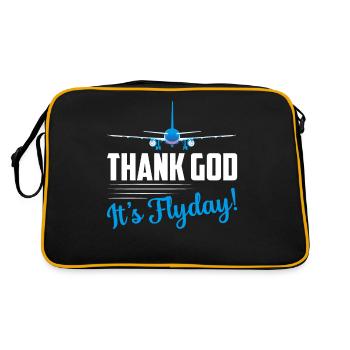 Thank God It's Flyday! Airline Pilot Aviation - Retro Bag - black/gold - Back
