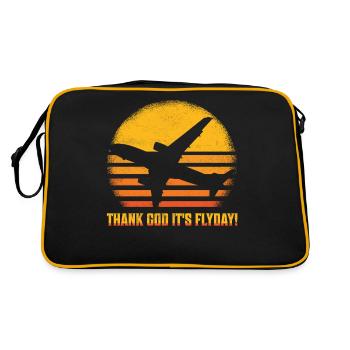 Thank God It's Flyday! Aviation Pilot Airline - Retro Bag - black/gold - Back