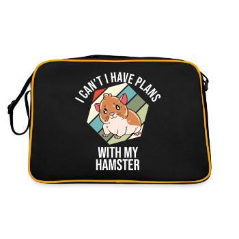 I'd Rather Be With My Hamster - Retro Bag - black/gold - Back