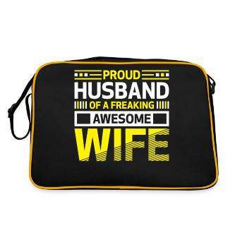Proud Husband of a Freaking Awesome Wife Belief - Retro Bag - black/gold - Back