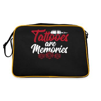 Tattoos Sind Erinnerungen Künstlerische - Retro Tasche - Schwarz/Gold - Hinten
