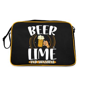 Beer lime and sunshine | Beer lovers - Retro Bag - black/gold - Back