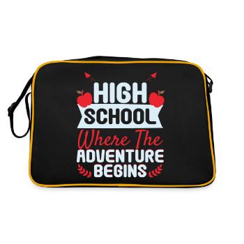 High School Where Adventure Begins - Retro Bag - black/gold - Back