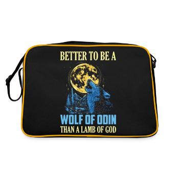 Better To Be A Wolf Of Odin Than A Vikings Norse - Retro Tasche - Schwarz/Gold - Hinten