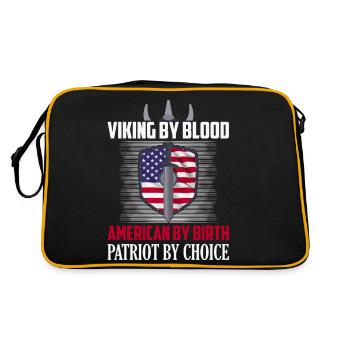 Viking By Blood American By Birth Patriot By Choic - Retro Tasche - Schwarz/Gold - Hinten