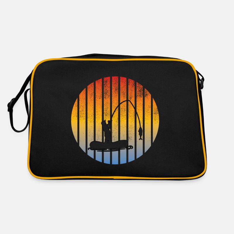 Pêche Pêche Pêche Hameçons de pêche Pêche - Sac Retro - noir/or