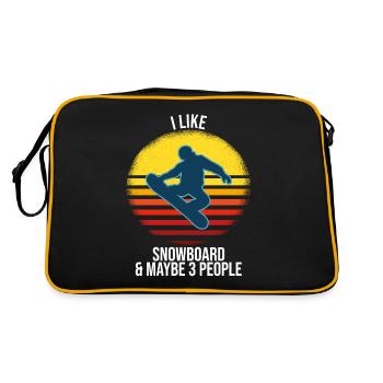 J'aime le snowboard et peut-être 3 personnes - Sac Retro - noir/or - Dos
