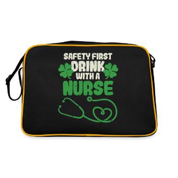 Safety First Drink avec une infirmière Shamrock St - Sac Retro - noir/or - Dos