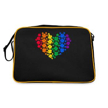 LGBT Clover Heart Rainbow St. Patrick’s Day - Sac Retro - noir/or - Dos