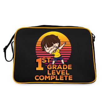 1st grade level completely funny dabping students - Retro Bag - black/gold - Back