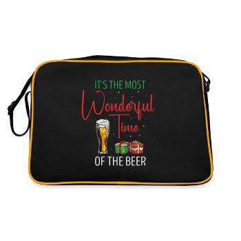 Most Wonderful Of The Beer Funny Christmas Couples - Retro Bag - black/gold - Back