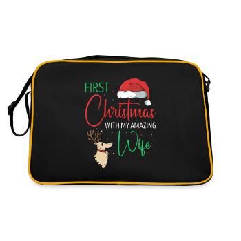 Premier Noël avec ma femme incroyable couples mignons - Sac Retro - noir/or - Dos