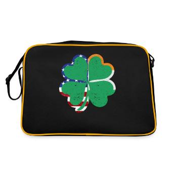 Irisch Amerikanisch Irland Flagge ST PATRICKS DAY - Retro Tasche - Schwarz/Gold - Hinten