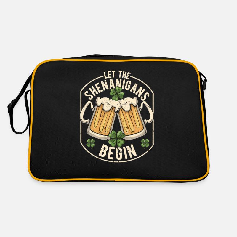 Let the Shenanigans Begin Funny Clover Leaves Retro Bag